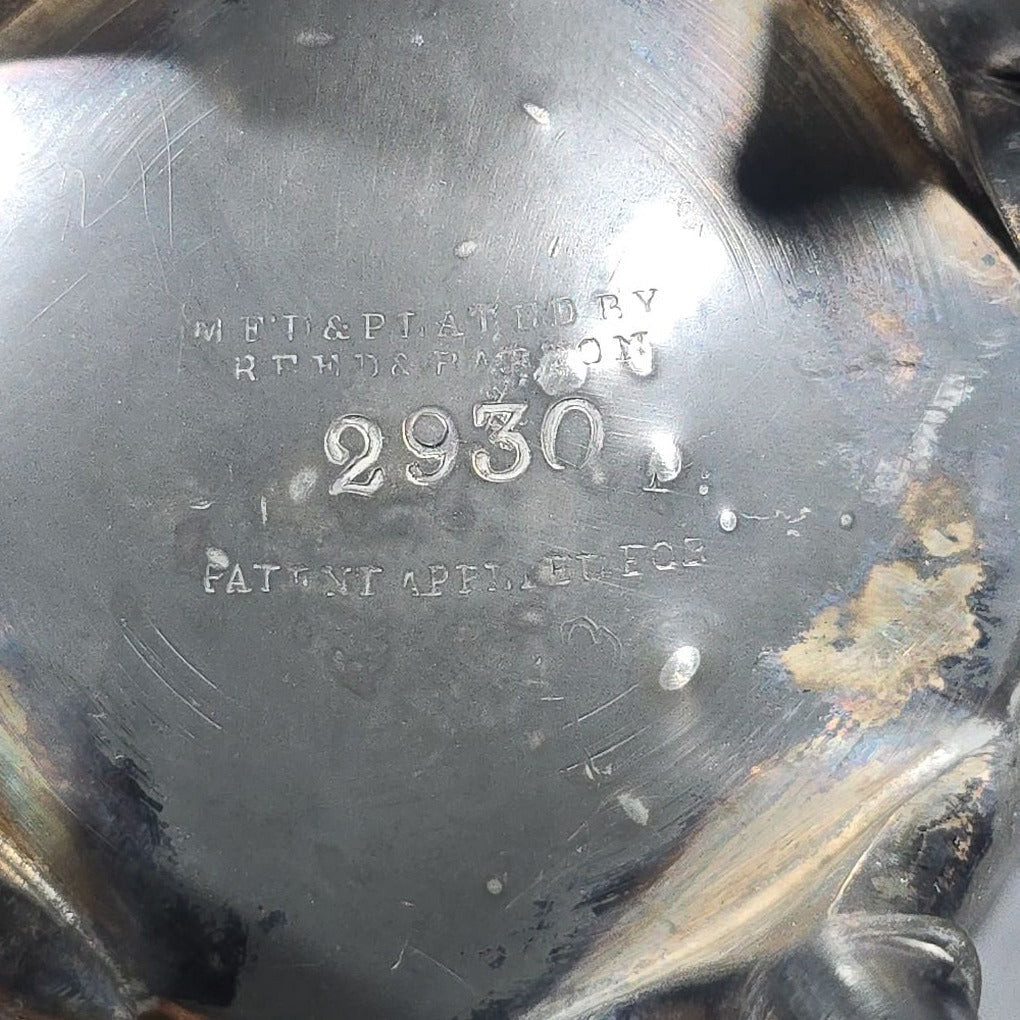 Pair of Antique Silverplate Serving Pieces including Reed & Barton Footed Coffeepot No. 2930 and Monogrammed Spherical Teapot with Lion Mask and Paw Feet