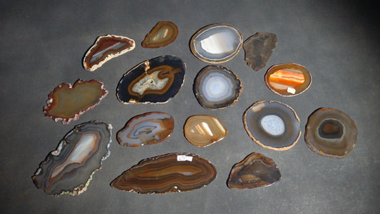 Grouping of 15 Polished Agate Slices