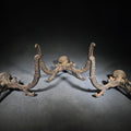 Lot 094 - Trio of Antique Cast Iron Double Wall Hooks with Ornate Scroll Design, Note One with Loss, 4-3/4" H each