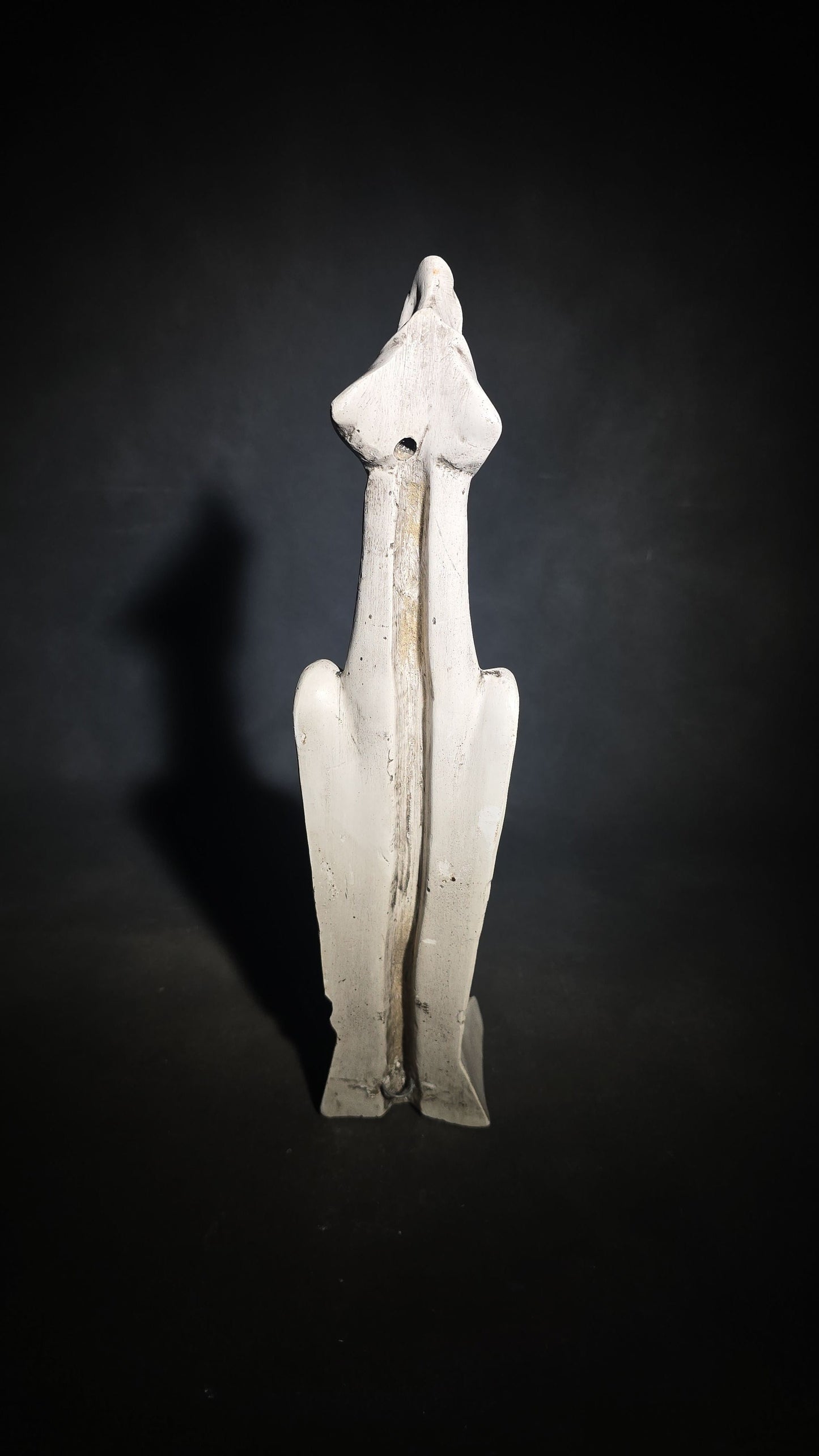 Modern Plaster Gargoyle Incense Burner Figure with Wings and Open Mouth on Rectangular Base