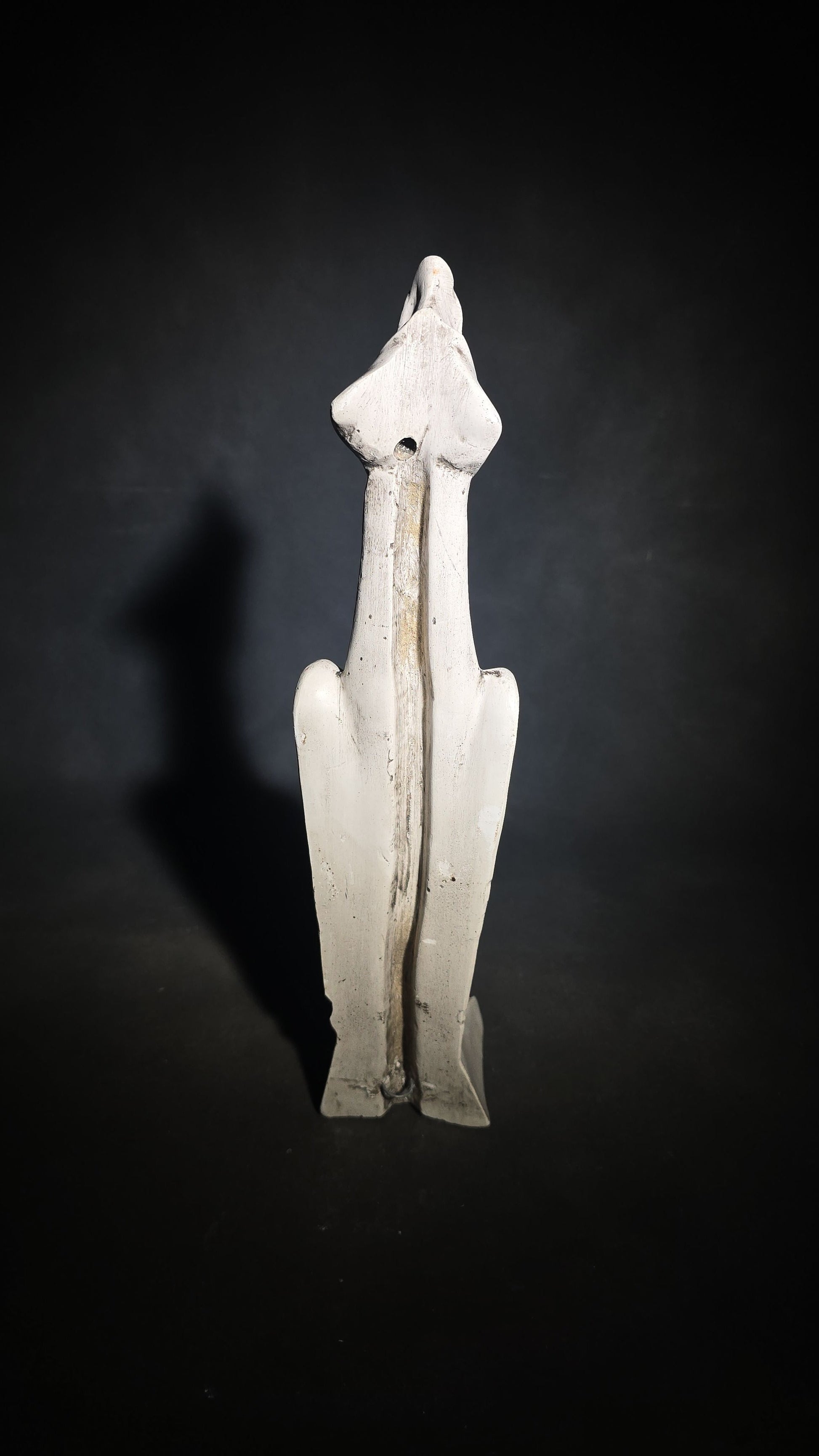 Modern Plaster Gargoyle Incense Burner Figure with Wings and Open Mouth on Rectangular Base