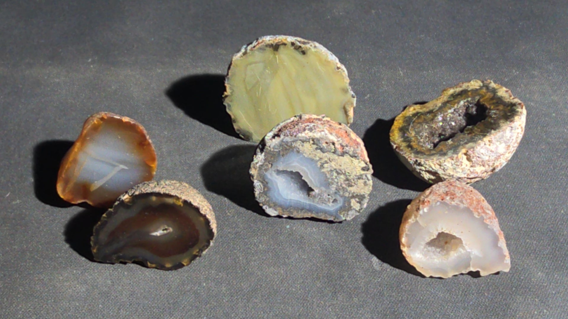 Grouping of Six Agate Geode Halves