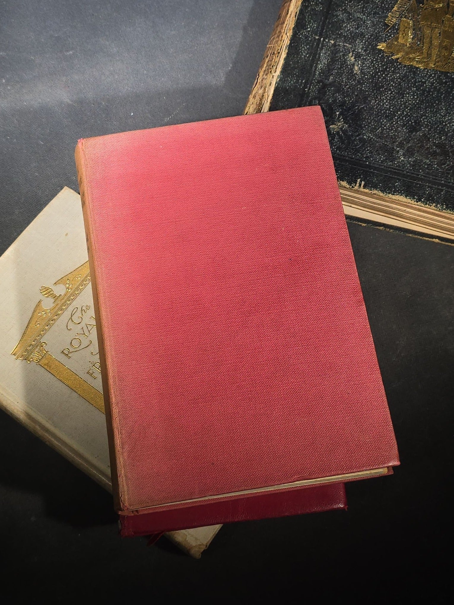 Grouping of Four Antique and Vintage Books including "The Royalty of Friendship" Inscribed to Actor William Gillette at the Garrick Theatre, New York City, 1906, "Captains Courageous" by Rudyard Kipling, and "Spinifex Walkabout"