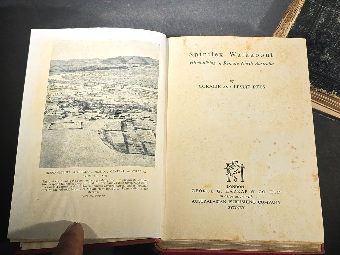 Grouping of Four Antique and Vintage Books including "The Royalty of Friendship" Inscribed to Actor William Gillette at the Garrick Theatre, New York City, 1906, "Captains Courageous" by Rudyard Kipling, and "Spinifex Walkabout"