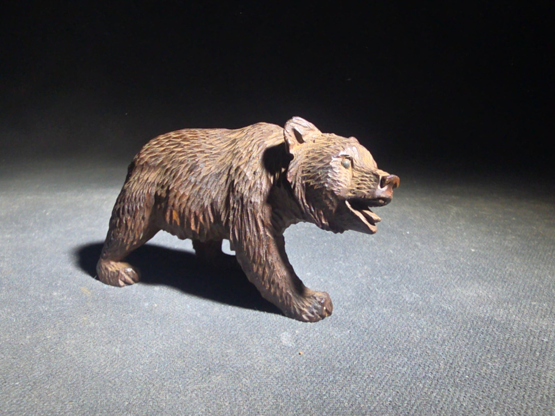 Vintage Carved Wood Bear Figure