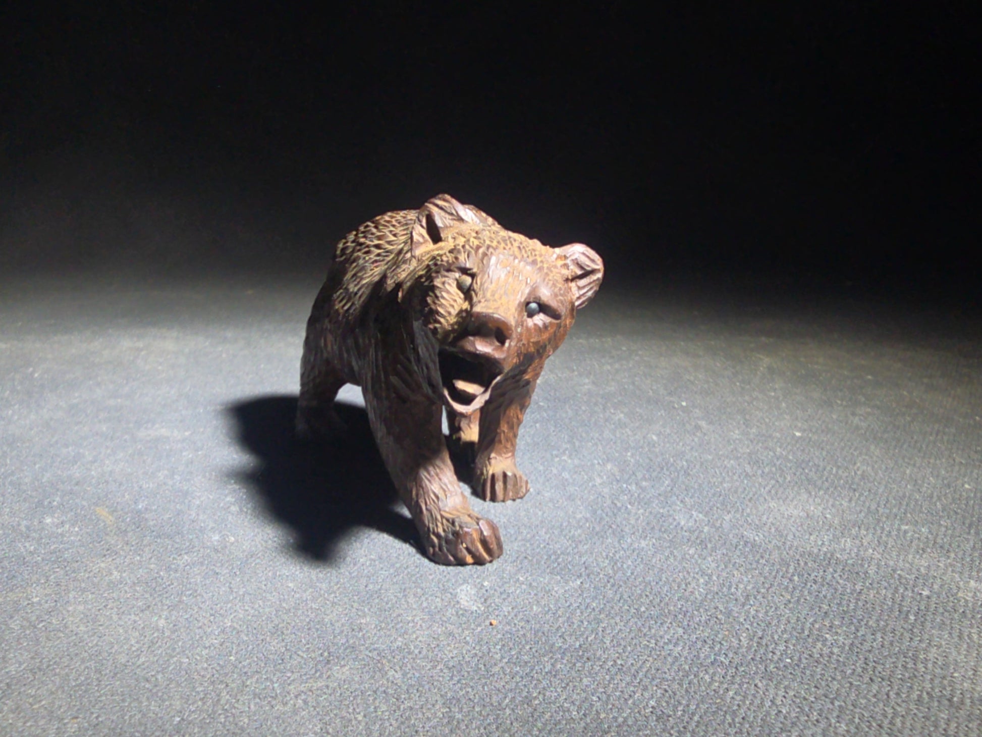Vintage Carved Wood Bear Figure