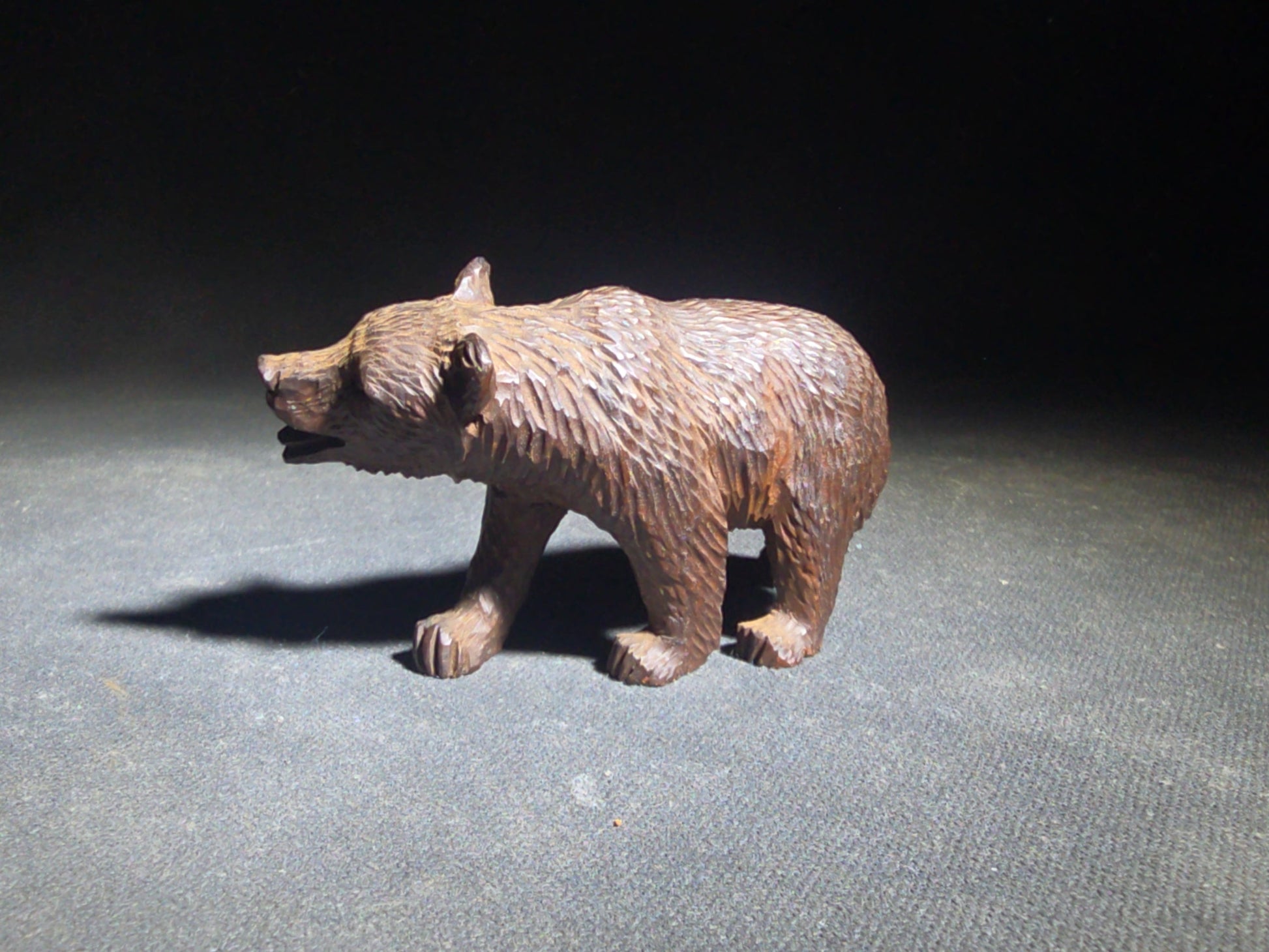 Vintage Carved Wood Bear Figure