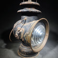 Lot 056 - Antique Dietz Union Driving Lamp Oil-Burning Carriage Lantern with Bullseye Lens and Red Rear Glass, Manufactured by R.E. Dietz, New York, 11" H