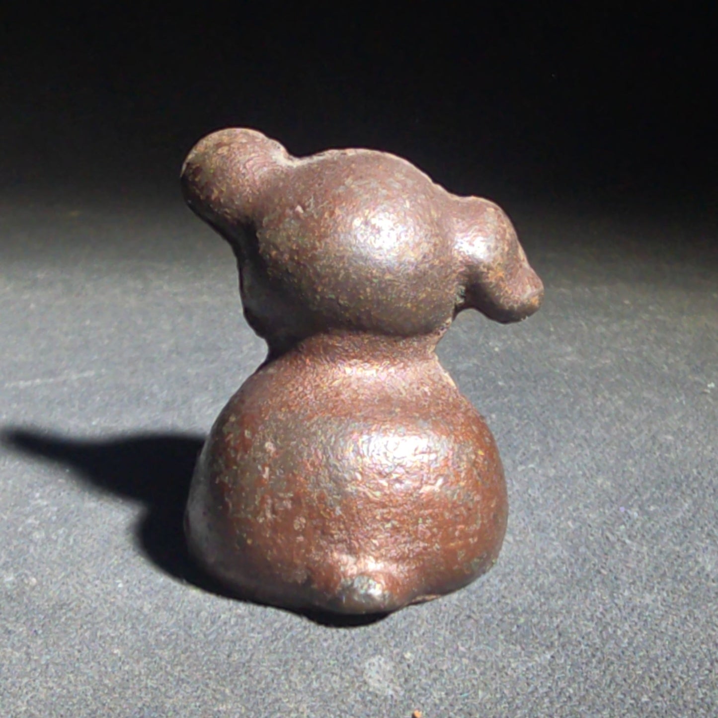 Antique Miniature Cast Iron Seated Dog Figure with Floppy Ears