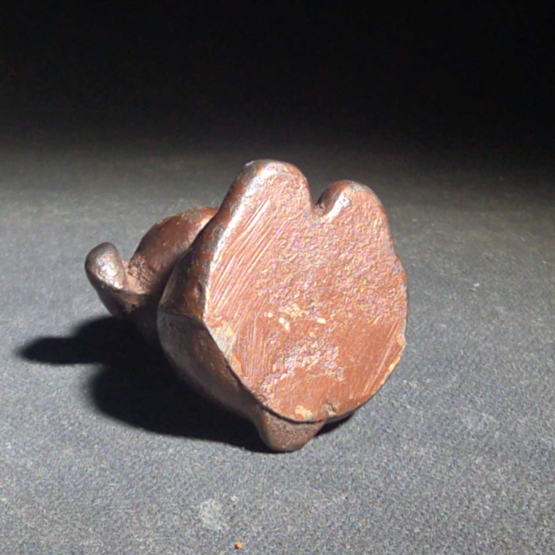 Antique Miniature Cast Iron Seated Dog Figure with Floppy Ears