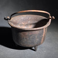 Lot 185 - Antique Miniature Cast Iron Three-Legged Kettle with Bail Handle, 6-1/4" H