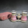 Lot 057 - Antique Enameled Opera Glasses with Fabric Pouch, Manufactured by Chevalier, Paris