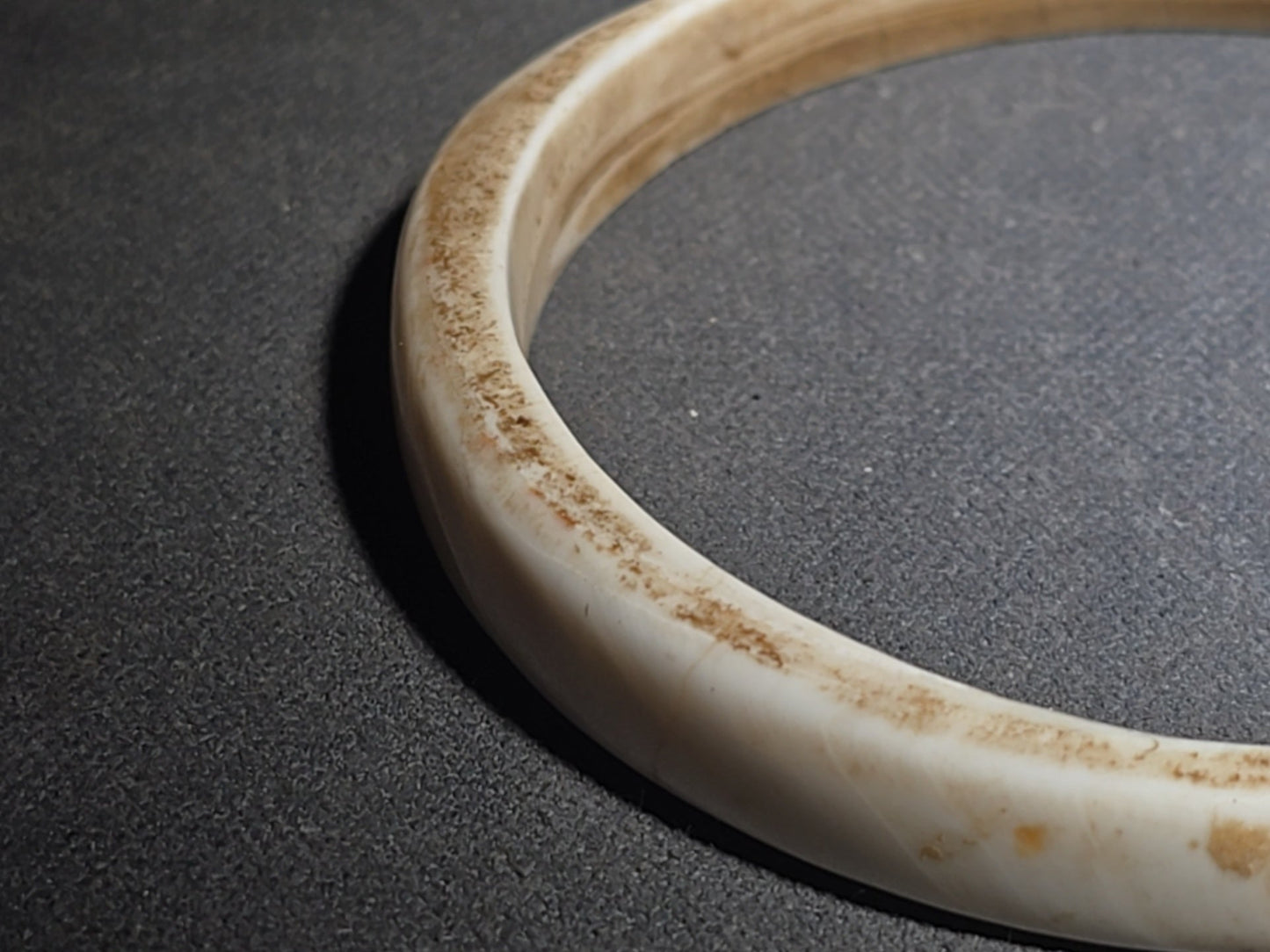Antique Bone Cuff Bracelet with Collector's Tag Noting "Shell Bracelet Arizona" and "Circa 400 AD"