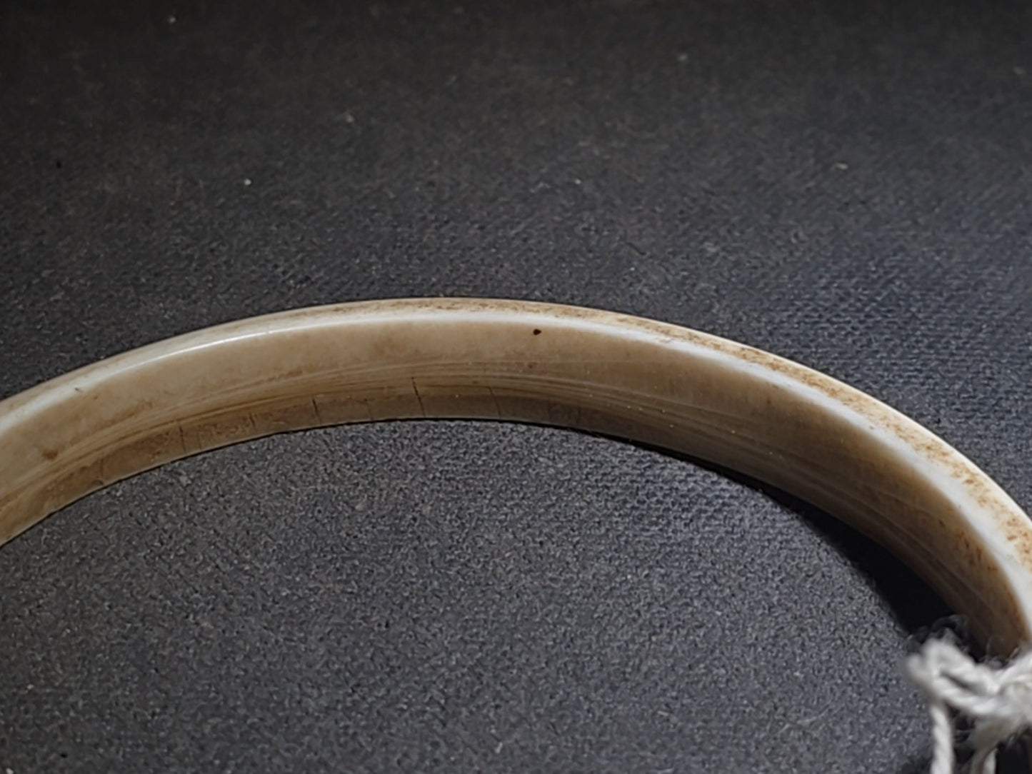 Antique Bone Cuff Bracelet with Collector's Tag Noting "Shell Bracelet Arizona" and "Circa 400 AD"