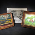 Lot 160 - Trio of Antique and Vintage Framed Prints and Painting Including Sing Sing, New York Bird's-Eye View, Buffalo Bill Cody with Horse Chromolithograph Print, and Paint-By-Number Panther