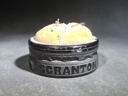 Antique Anthracite Coal Souvenir Pin Cushion Marked "Scranton" Pennsylvania