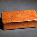 Lot 065 - Antique Burlwood Snuff Box with Hinged Lid, 3-1/4" L