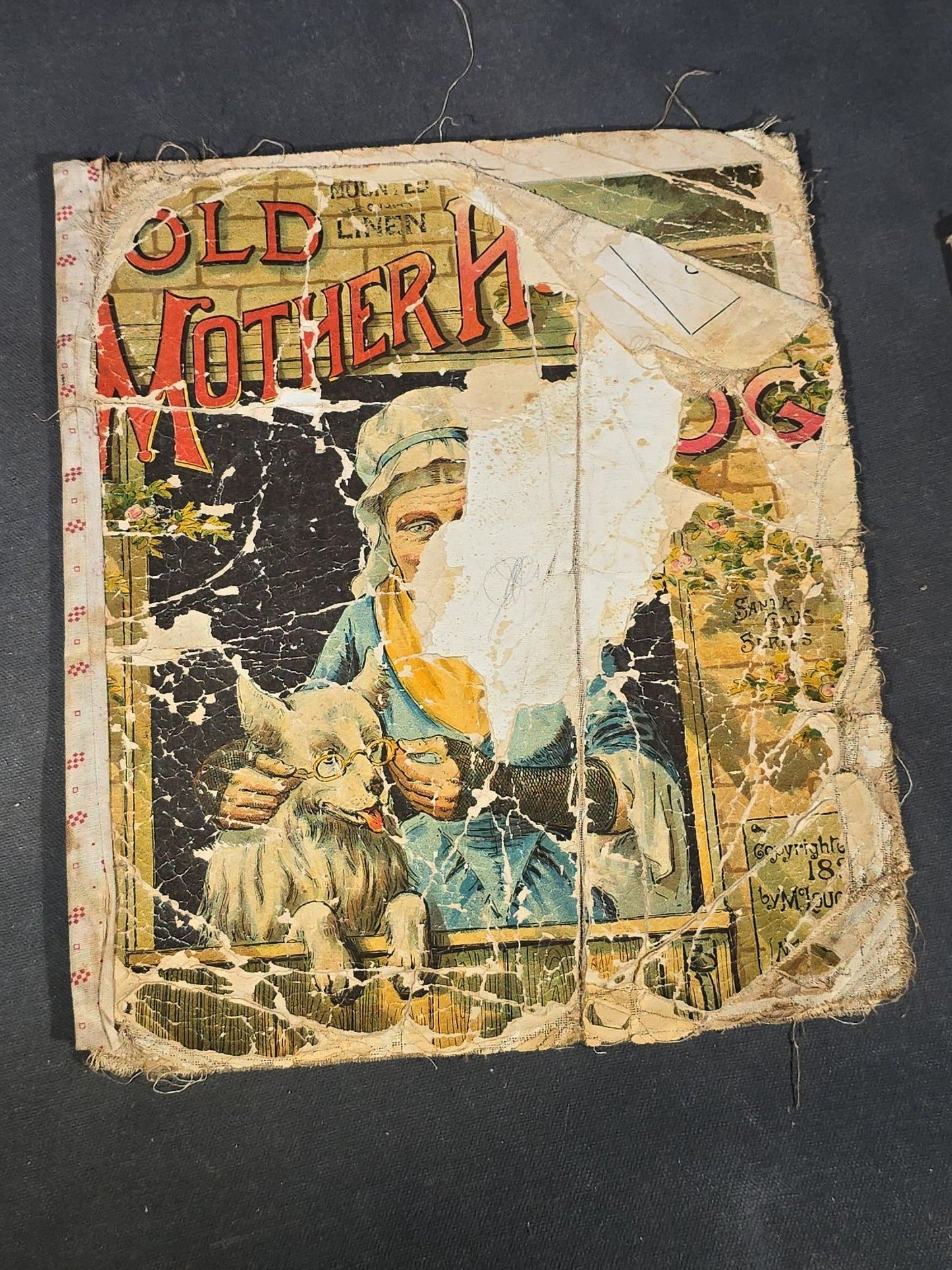 Grouping of Antique Craft Grade Illustrated Children's Books including "The Christmas Basket" by Mrs. Martha J. Lamb (1882), "Santa Claus & His Works" by McLoughlin Bros., "The Night Before Christmas," and Dean's Rag Book "Pets"