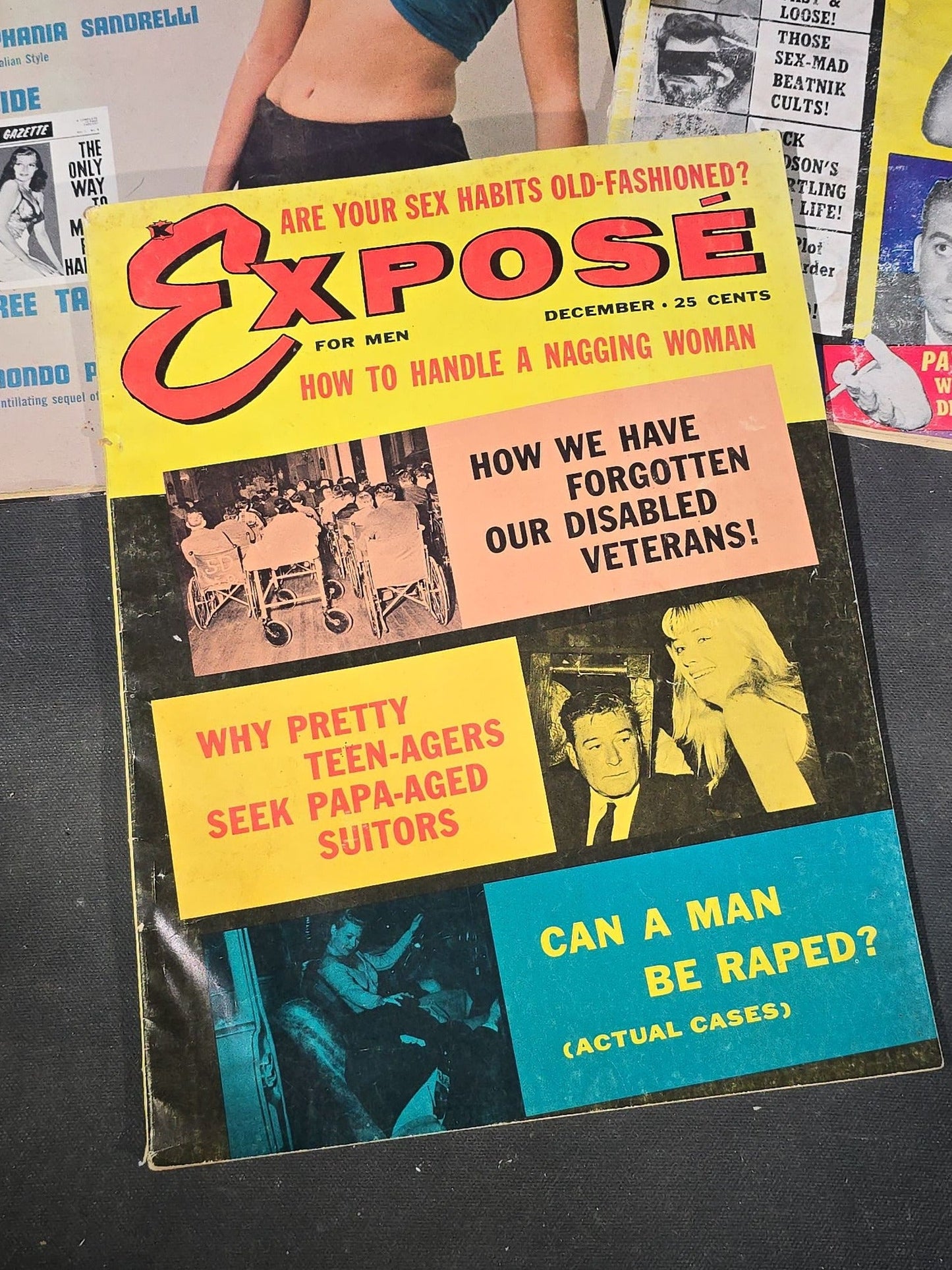 Grouping of Five Vintage Men's Magazines including "Wild" For Men First Edition by Ace, "Exposed by Blast," "Expose" For Men, "Men's Digest" No. 61, and "Caper"