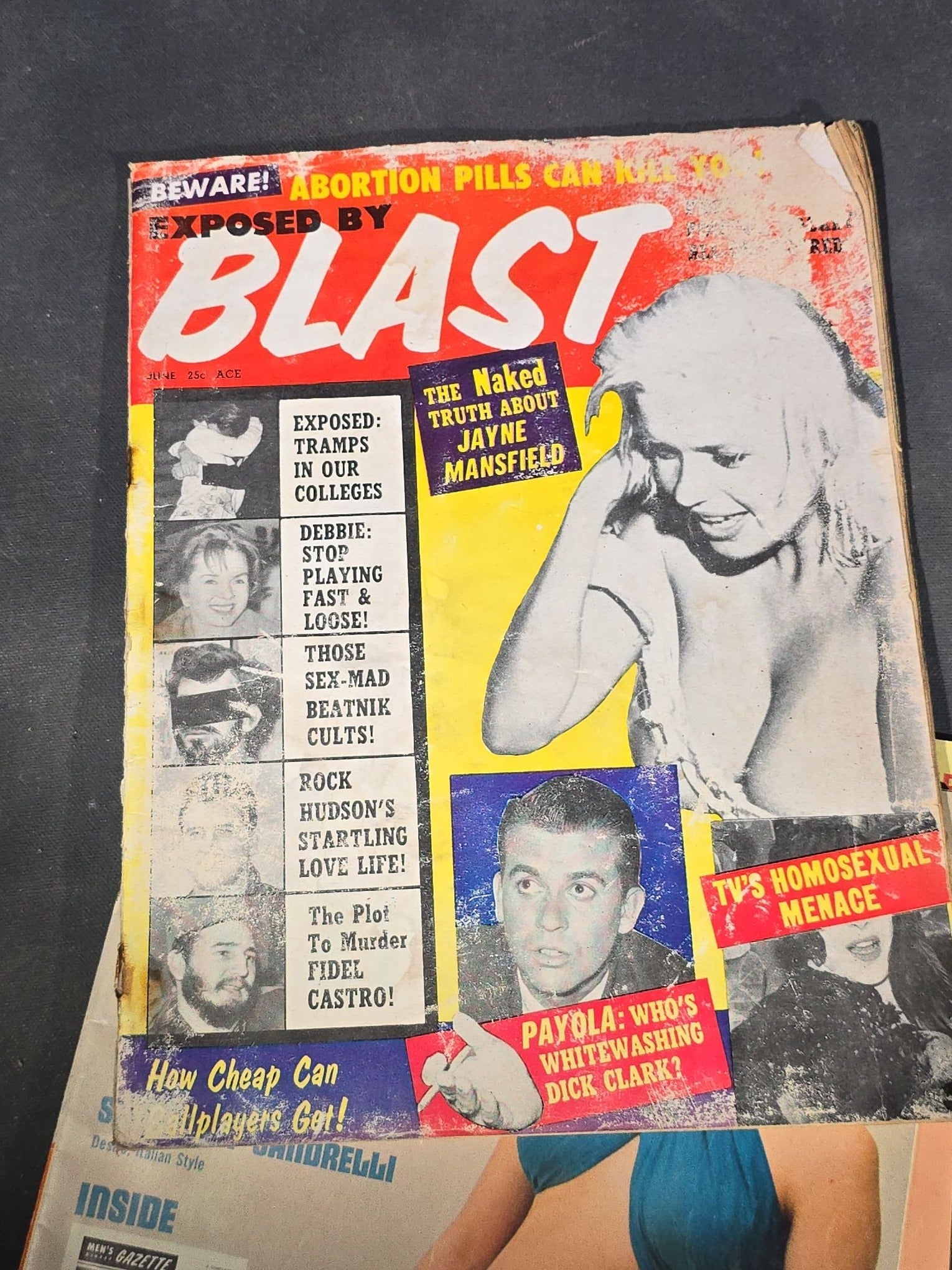 Grouping of Five Vintage Men's Magazines including "Wild" For Men First Edition by Ace, "Exposed by Blast," "Expose" For Men, "Men's Digest" No. 61, and "Caper"