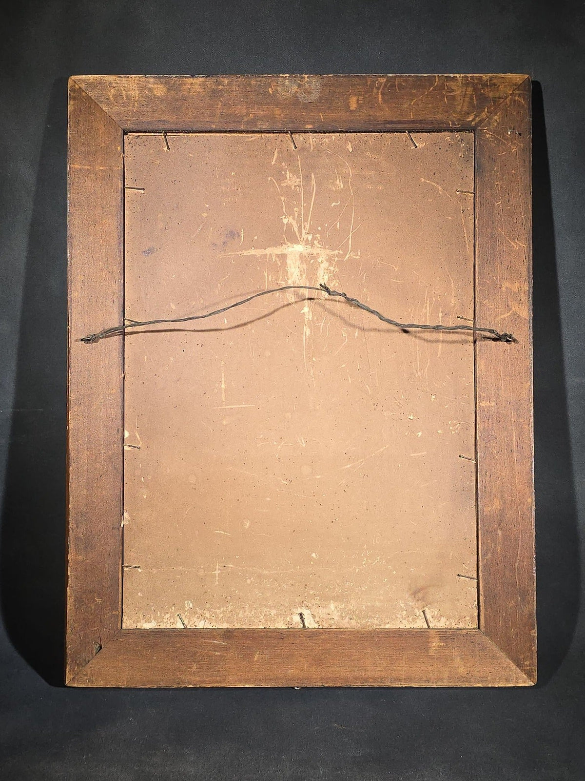 Antique Framed Chromolithograph Print of Jesus Christ with Crown of Thorns in Carved Wood Frame