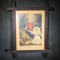Lot 034 - Antique "Daniel in the Lions' Den" Hand-Colored Lithograph Print, Published by Currier & Ives, 115 Nassau Street, New York, in Cross-Corner Frame, 17-1/8" W x 21-1/4" H