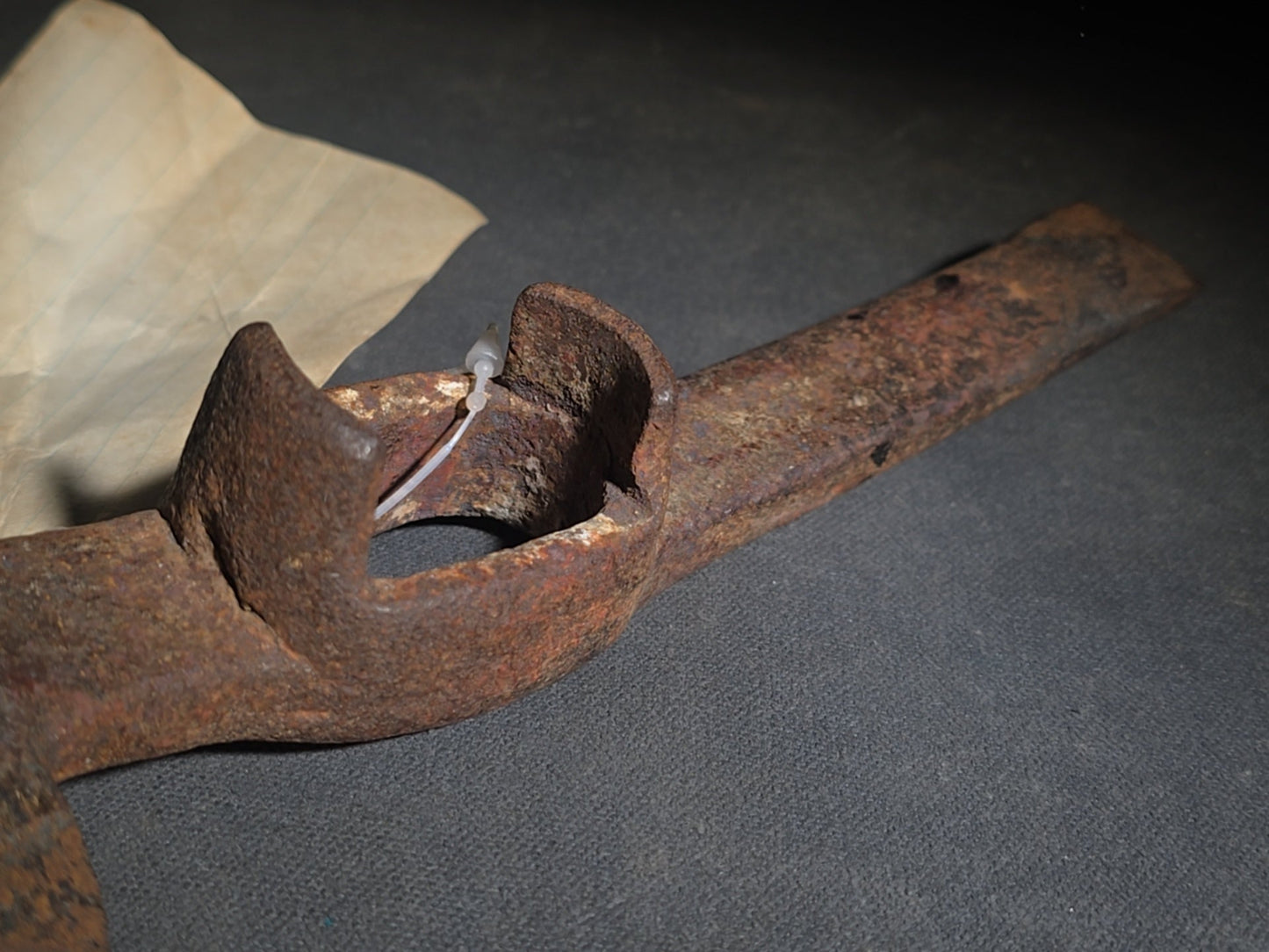 Antique Iron Pick Head with Collector's Tag Noting Mid-18th Century, from Pennsylvania Revolutionary War Site, Fort Ligonier