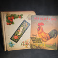 Lot 163 - Antique Victorian Scrapbook with Die-Cut Scraps, Wrightline Reverse Twist Poultry Netting Advertising, and Cigar Box Labels Including Red Tips, Crane's Imported, White Orchid, Royal Banner, and Manila Stubs