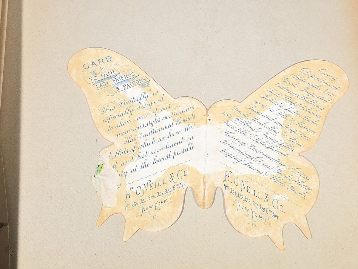 Antique Victorian Scrapbook with Die-Cut Scraps, Wrightline Reverse Twist Poultry Netting Advertising, and Cigar Box Labels Including Red Tips, Crane's Imported, White Orchid, Royal Banner, and Manila Stubs