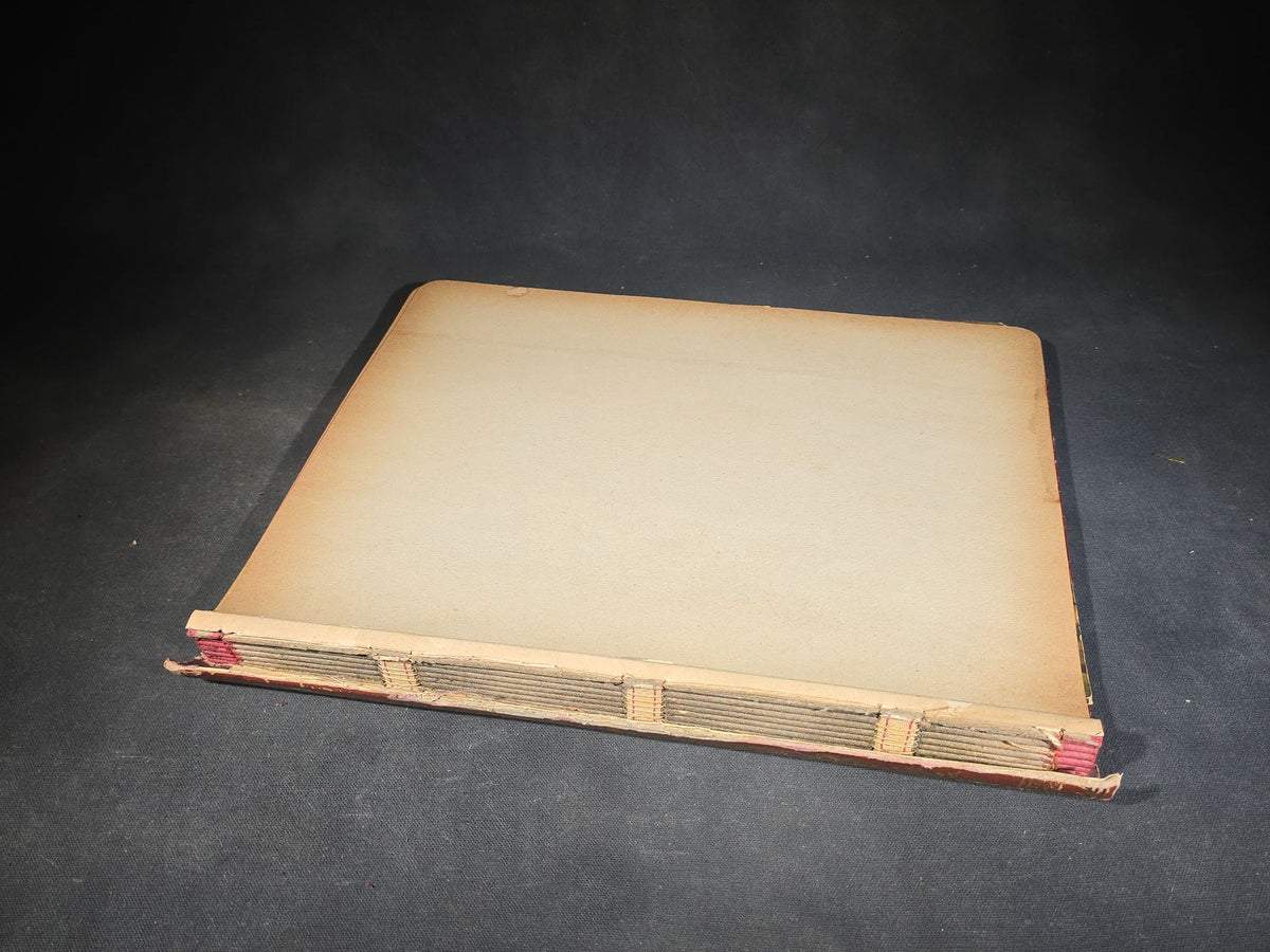 Antique Victorian Scrapbook with Die-Cut Scraps, Wrightline Reverse Twist Poultry Netting Advertising, and Cigar Box Labels Including Red Tips, Crane's Imported, White Orchid, Royal Banner, and Manila Stubs