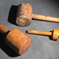 Lot 086 - Grouping of Three Antique Wood Tools Including a Carpenter's Scribe Marked "J. Morse," Wooden Mallet, and Masher