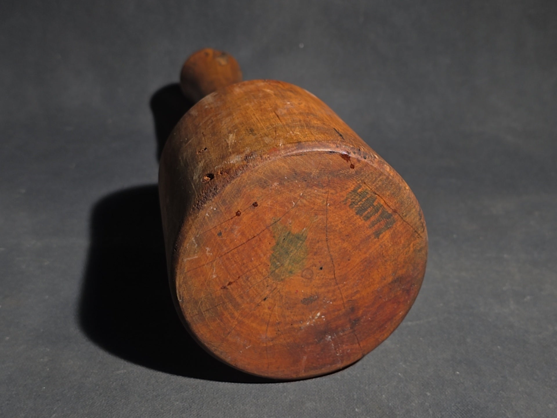 Grouping of Three Antique Wood Tools including a Carpenter's Scribe Marked "J. Morse," Wooden Mallet, and Masher