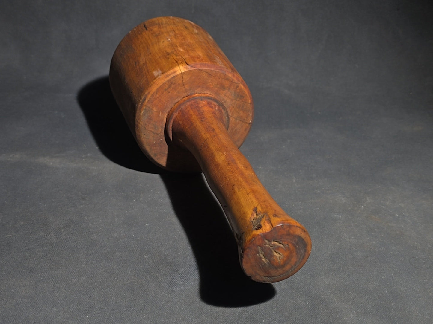 Grouping of Three Antique Wood Tools including a Carpenter's Scribe Marked "J. Morse," Wooden Mallet, and Masher