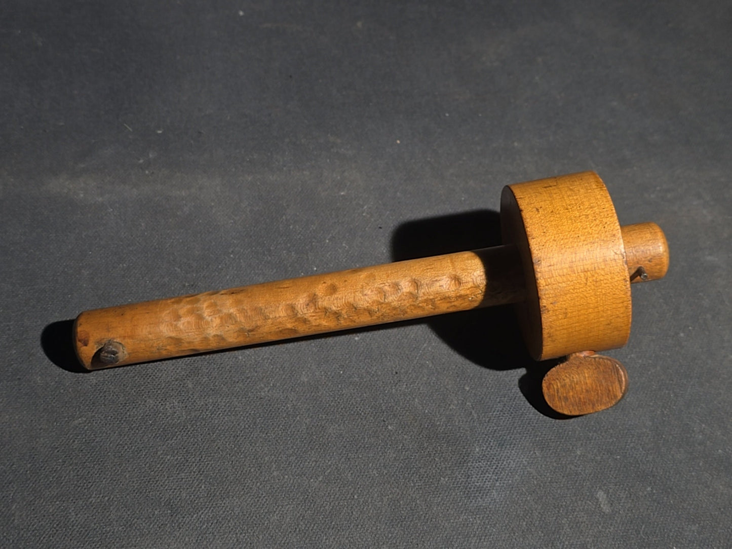 Grouping of Three Antique Wood Tools including a Carpenter's Scribe Marked "J. Morse," Wooden Mallet, and Masher
