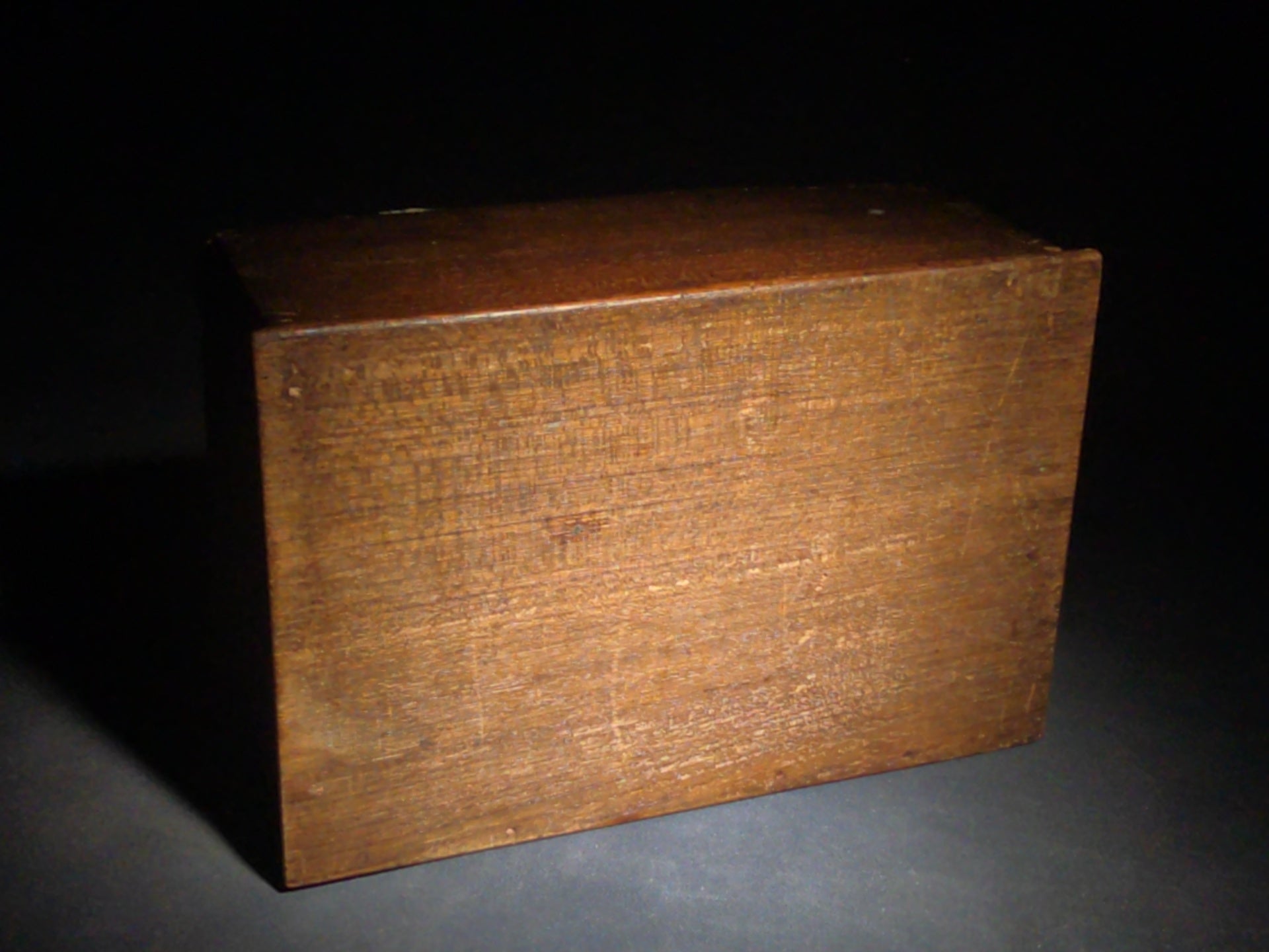 Antique Dovetailed Wood Box with Divided Interior Till and Brass Hinges
