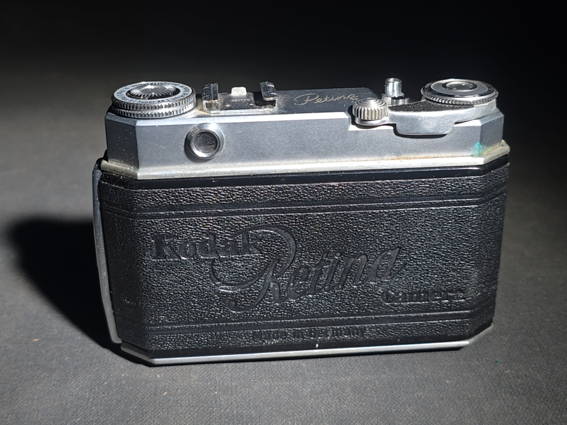 Vintage Kodak Retina 35mm Folding Camera with Schneider-Kreuznach Retina-Xenon f:2/50mm Lens in Synchro-Compur Shutter and Leather Case, Made in Germany