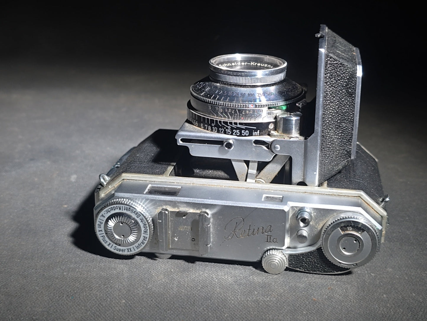 Vintage Kodak Retina 35mm Folding Camera with Schneider-Kreuznach Retina-Xenon f:2/50mm Lens in Synchro-Compur Shutter and Leather Case, Made in Germany