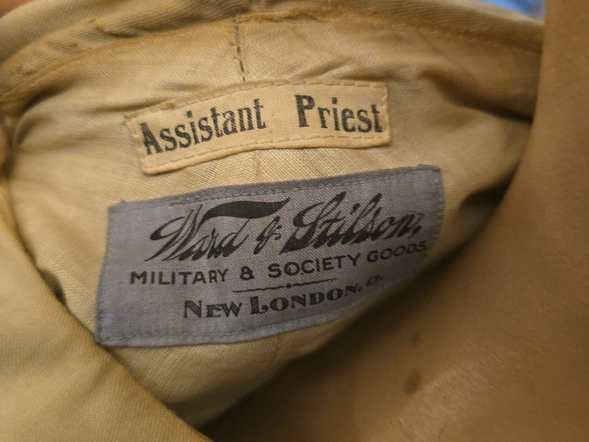 Antique I.O.O.F. Odd Fellows "Assistant Priest" Embroidered Ceremonial Robe, Manufactured by Ward & Stilson, New London, Ohio