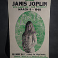 Lot 188 - Vintage Janis Joplin / Big Brother & the Holding Company Concert Poster, Fillmore East, New York City, March 8, 1968, with Albert King and Tim Buckley, 14" W x 22" H