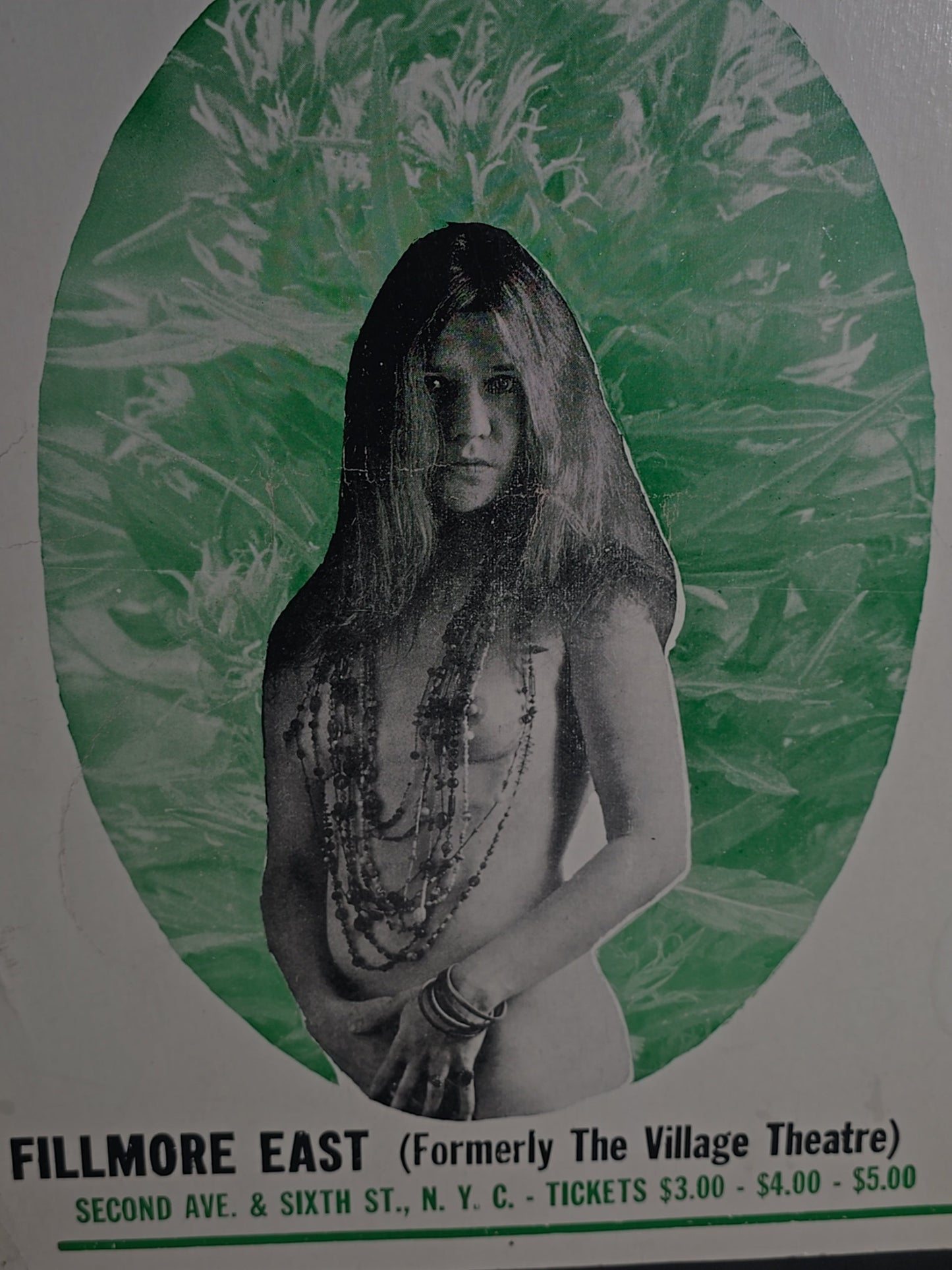 Vintage Janis Joplin / Big Brother & The Holding Company Concert Poster, Fillmore East, New York City, March 8, 1968, with Albert King and Tim Buckley