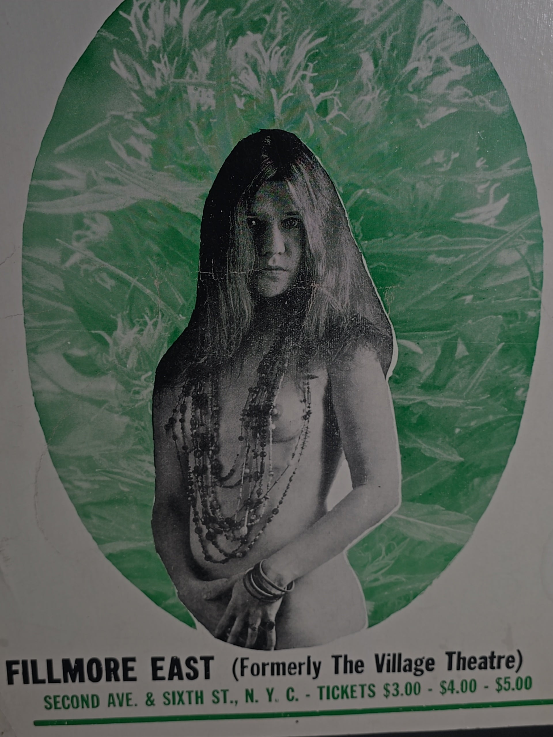 Vintage Janis Joplin / Big Brother & The Holding Company Concert Poster, Fillmore East, New York City, March 8, 1968, with Albert King and Tim Buckley