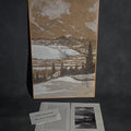 Lot 099 - Antique Walter King Stone Original Illustration for "Barn Doors and Byways" By Walter Prichard Eaton, Winter Mountain Landscape, Signed and Dated 1912, with Provenance, 12" W x 18-1/2" H