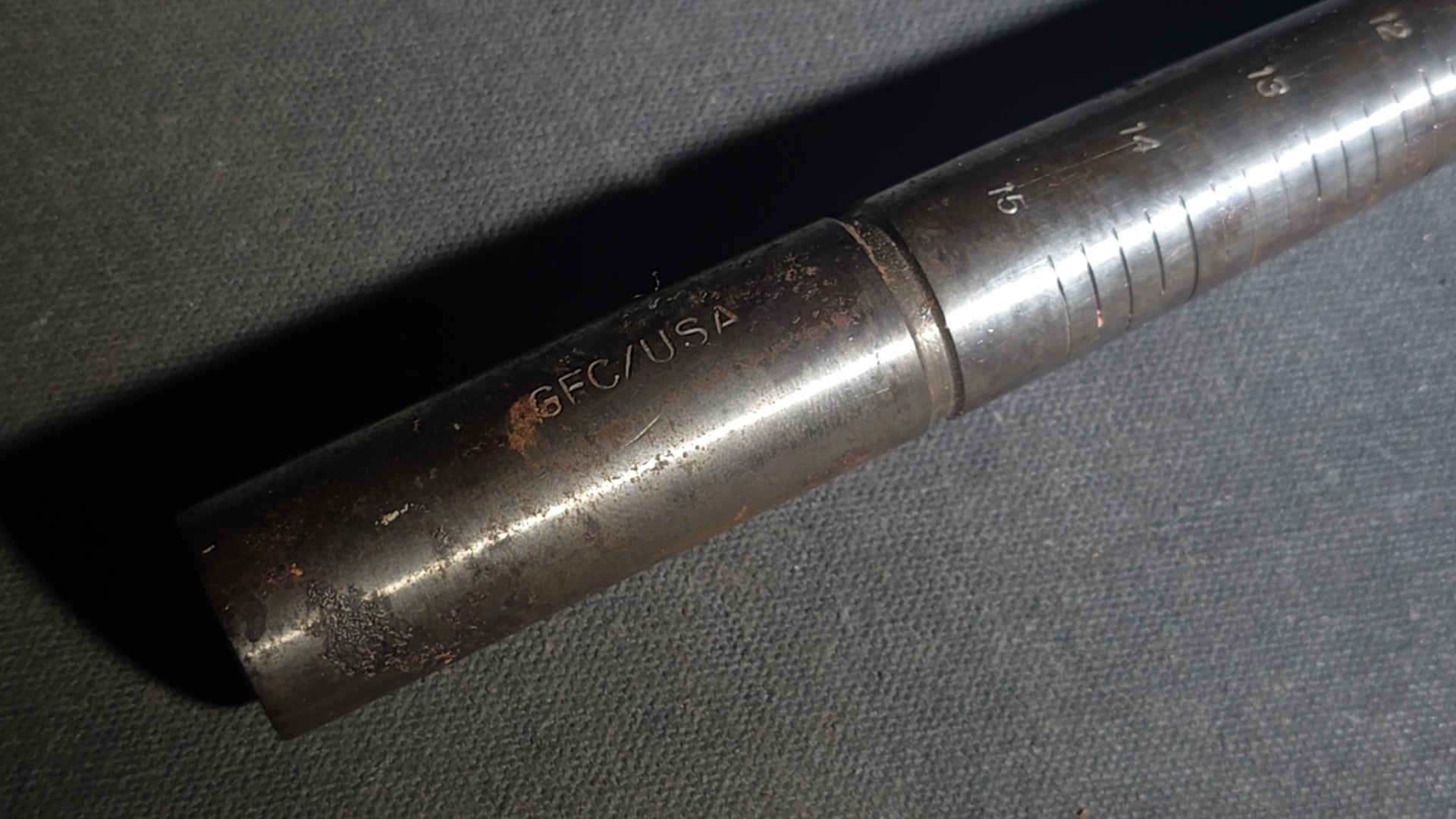 Vintage Steel Ring Mandrel Sizing Tool, Marked GFC/U.S.A.