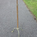Lot 046 - Antique Brass Tripod Floor Stand with Spiral Column and Hoof Feet, Patented 1876 and 1878, 46" H