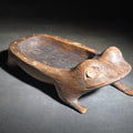 Lot 189 - Antique Northwest Coast Tlingit Carved Wood Frog Vessel with Mother of Pearl Inlay, Note Missing Front Foot, 8-1/2" L