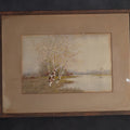 Lot 100 - Antique Framed Watercolor Painting on Paper, Birch Trees at Water's Edge, by Samuel R. Chaffee (1850-1913), Braus Galleries New York Label, 17-1/2" W x 13-1/2" H