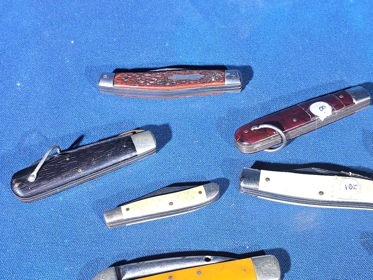 Grouping of 15 Vintage Folding Pocket Knives including Victorinox Swiss Army Knife