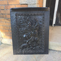Lot 025 - Antique Cast Iron Fireplace Summer Cover with Stag Relief, 20" L x 25" H