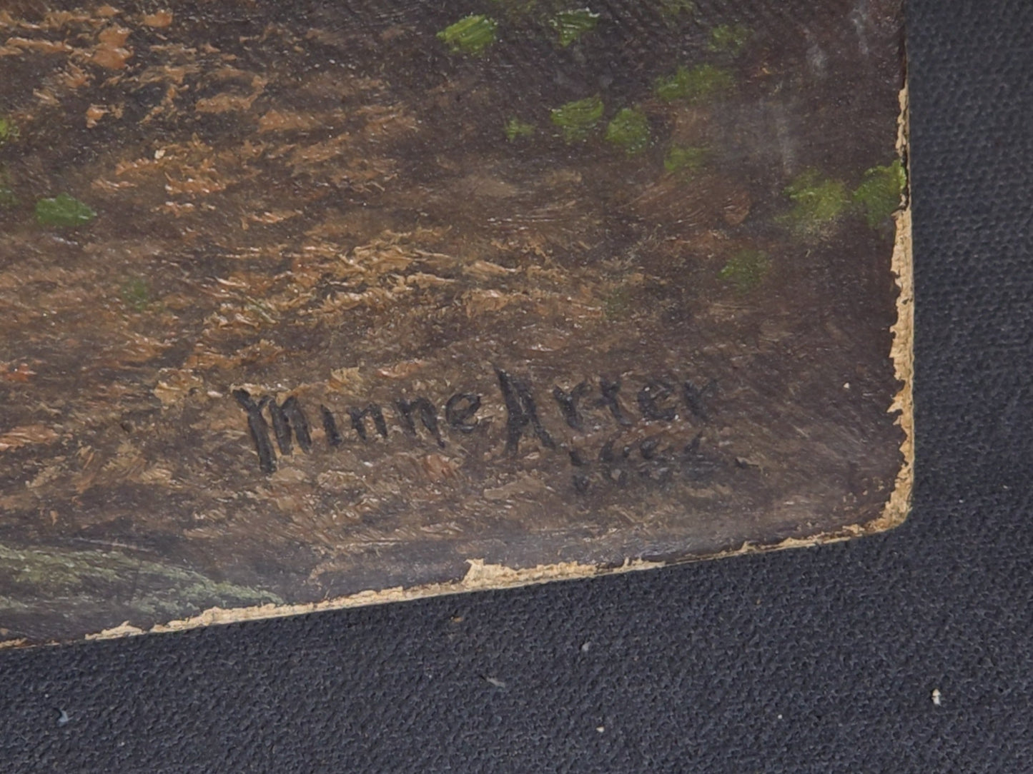 Antique Oil Painting on Canvas, Woodland Forest Interior Landscape, Signed Illegibly, Dated 1886