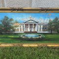 Lot 078 - Vintage Reverse Painting on Glass of the White House in Gilt Frame, 45" W x 23" H